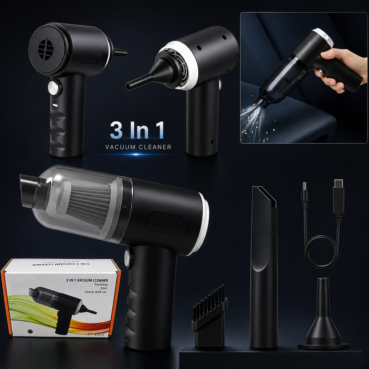 Portable Vacuum Cleaner For Home & Car