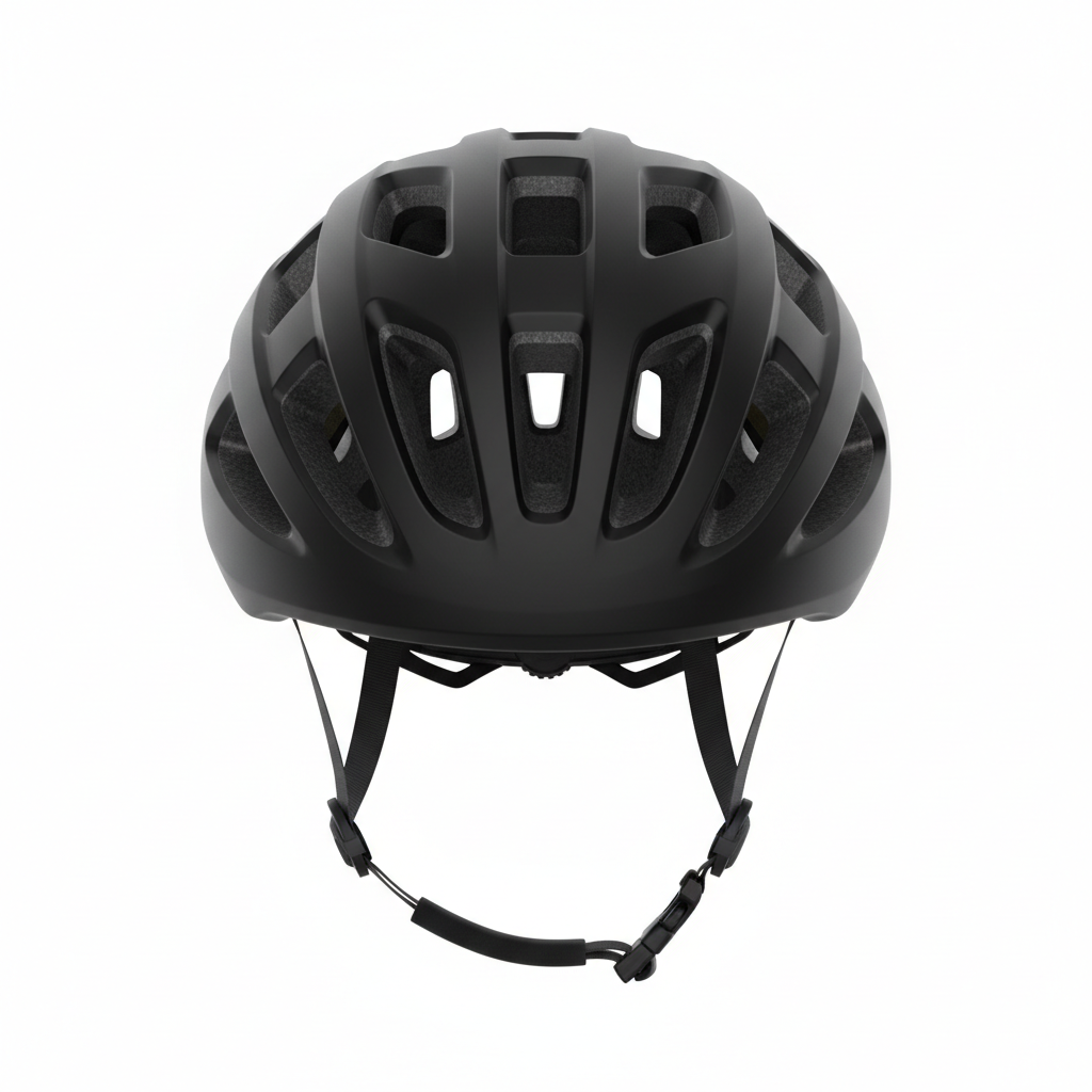 Matte black bike helmet with ventilation slots