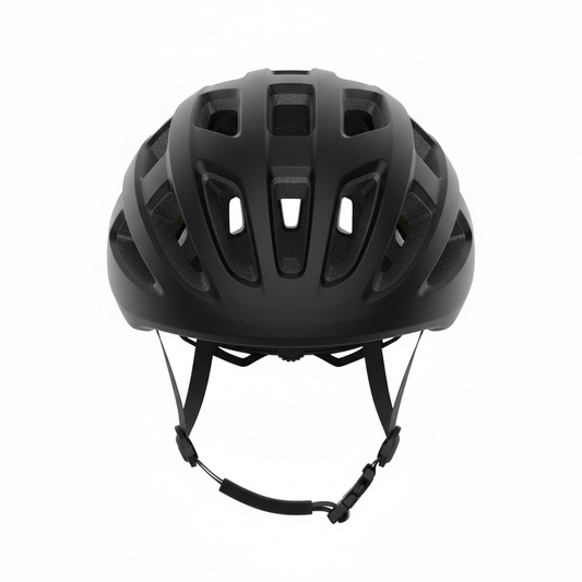 Matte black bike helmet with ventilation slots